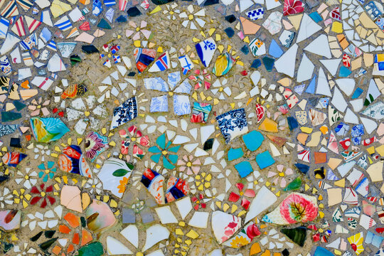 Broken tile mosaic pattern