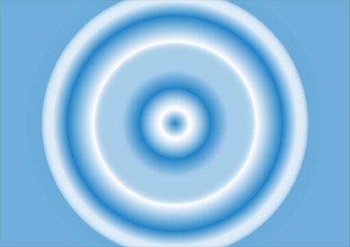 Print a concentric circular gradient background featuring soft blue and white radial ripples expanding outward from the center.