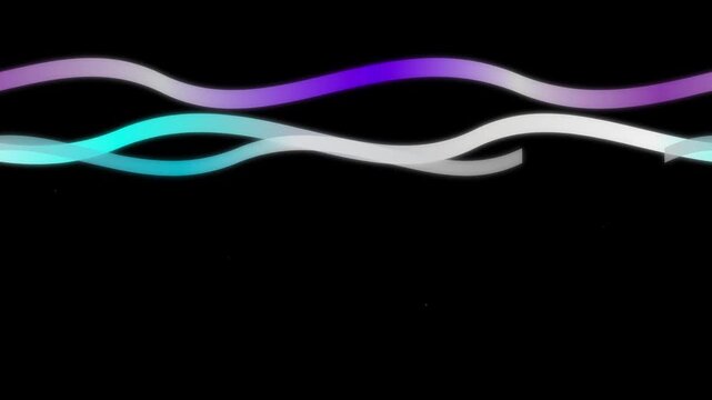 Sleek Metallic Ribbon Curving Animation Dark Overlay