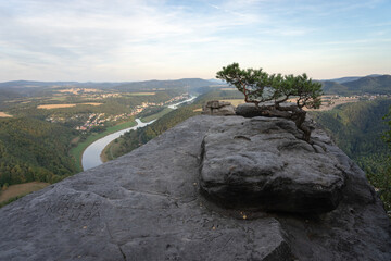 Panoramablick vom Lilienstein auf die Elbe und das Elbtal © Christoph