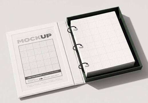 Editorial Packaging Folder and Page Mockup