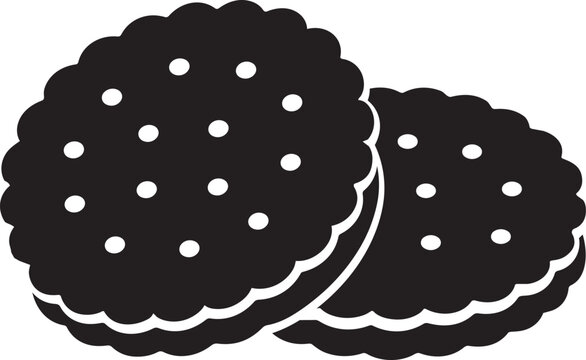 cookie silhouette icon with dotted texture and layered design vector illustration