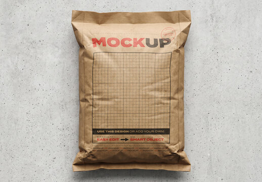 Industrial Brown Paper Sack Design Branding Mockup