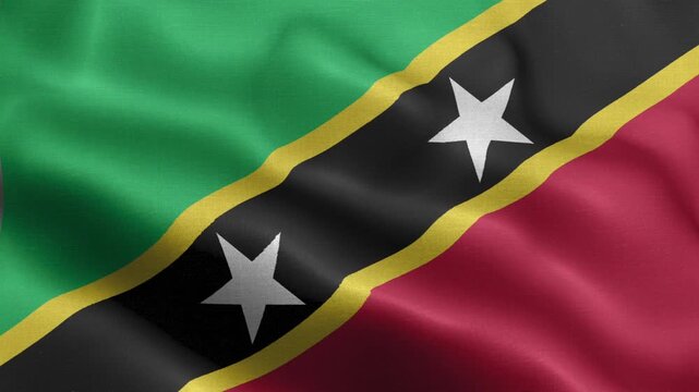 Saint Kitts and Nevis Flag Waving Animation | Realistic 3D National Flag Loop 4K