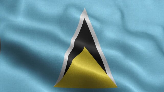 Saint Lucia Flag Waving Animation | Realistic 3D National Flag Loop 4K