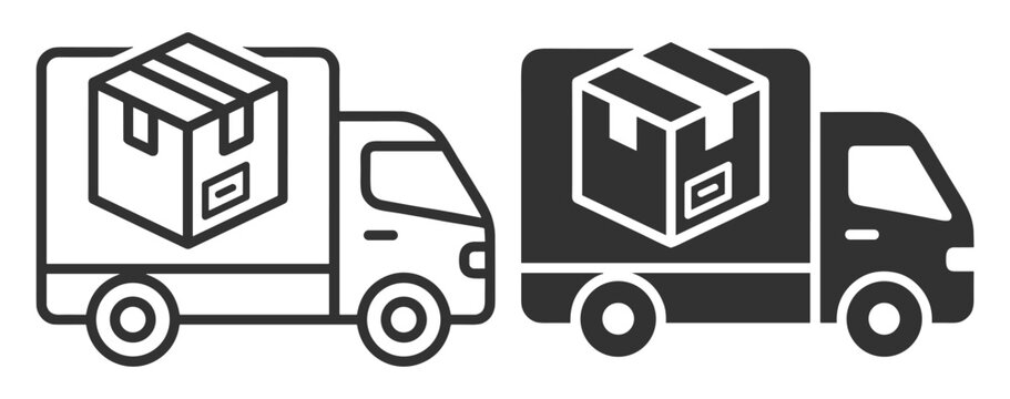 Delivery Truck Icon with Package Vector