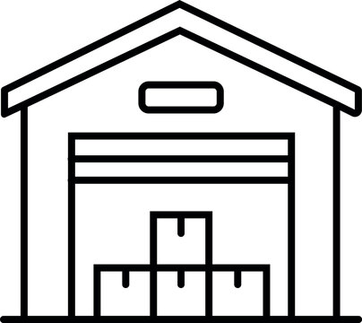 Cold storage warehouse line icon for refrigerated logistics, frozen goods, warehouse facilities and temperature controlled storage