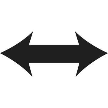Black double headed arrow left right direction pointer symbol horizontal arrow isolated on white background flat vector illustration
