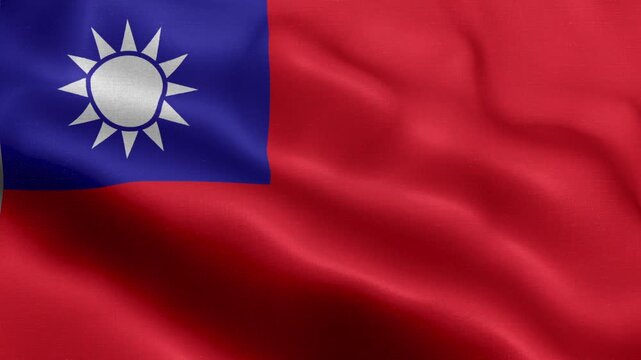 Taiwan Flag Waving Animation | Realistic 3D National Flag Loop 4K