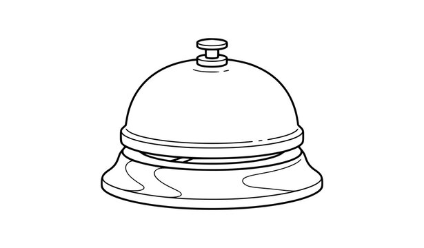 Reception desk service bell for hotels and office front desk with hotel bell concierge bell counter bell ringing bell hospitality service assistance bell outline icon