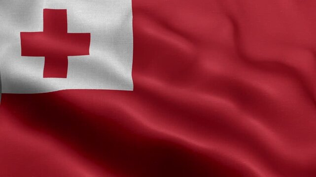 Tonga Flag Waving Animation | Realistic 3D National Flag Loop 4K