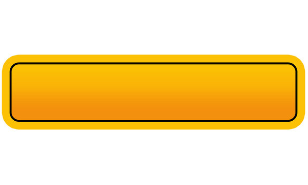 Yellow web button empty frame banner blank rounded rectangle button template isolated on white background flat vector illustration
