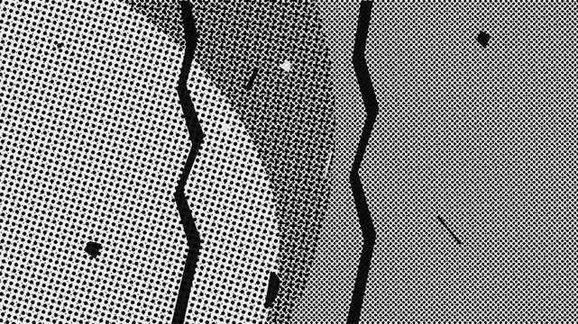 Comic Book Screentone Manga Halftone Texture with Jagged Black Split Lines