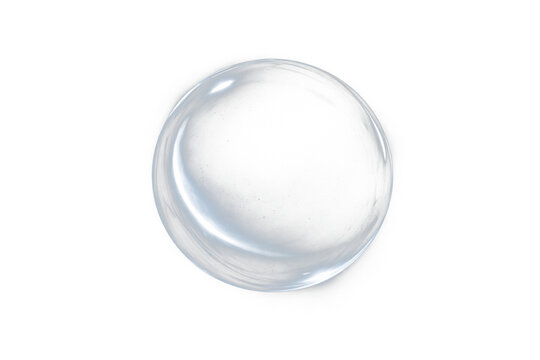 Glowing silver circular orb with reflective rim on transparent background