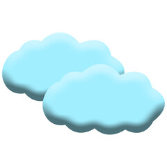 Fototapeta premium Light blue 3D cloud symbols, cute sky and cloud computing concept icon 