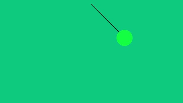 Minimalist pendulum motion on green screen, swinging ball animation for compositing motion animation