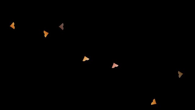 sunset orange abstract petal fall vector animation overlay