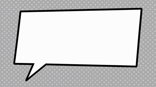 Empty comic speech bubble over gray pop art halftone background, text copy space concept