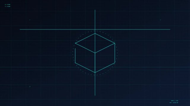 technical cyan blueprint lines sketching auto grid