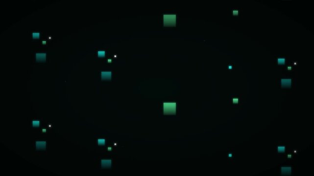 tech oriented matrix green rising square patterns