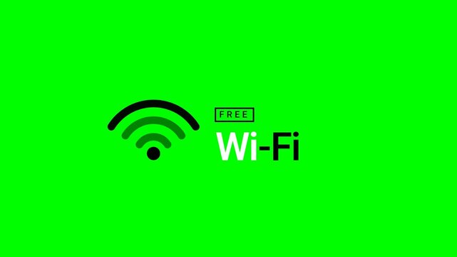 free WiFi hotspot icon on a green screen