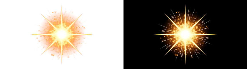 Fototapeta premium Sparkler spark burst glow overlay isolated on black background