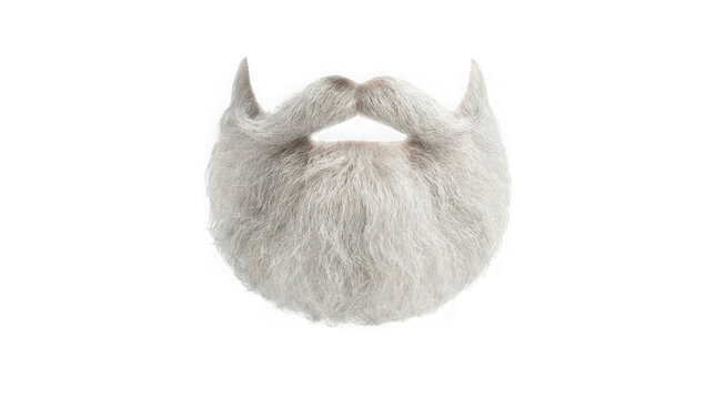 Santa claus white beard isolated on transparent background