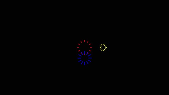 Colorful Loading Spinner Icons Animation Multicolor Preloader Motion Graphics on Black Background