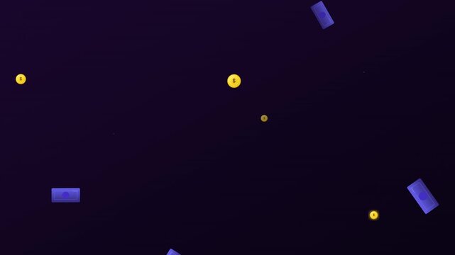 Vibrant Indigo Wealth Cascading Vertical SVG Motion Graphic