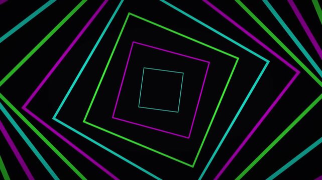 vibrant neon tunnel infinite loop motion graphic