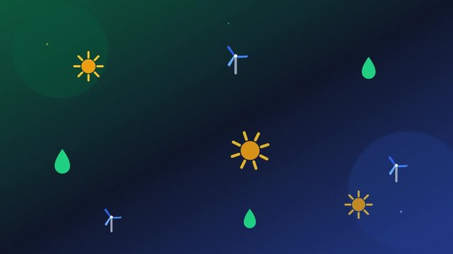 vibrant renewable energy mix multi color background