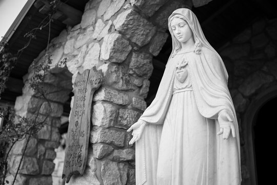 A statue of the Queen of Peace in a religious community in Medjugorje, Bosnia and Herzegovina.