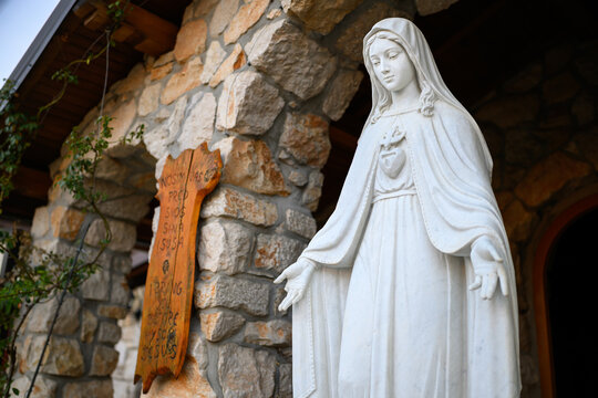 A statue of the Queen of Peace in a religious community in Medjugorje, Bosnia and Herzegovina.