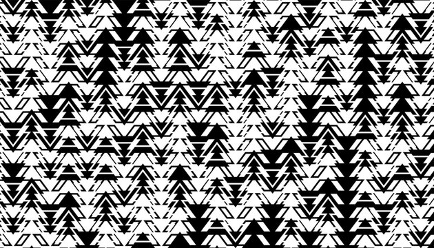 Black and white abstract and grunge geometric pattern with rough effects for sporty background and jersey design. Vector format illustration. EPS10