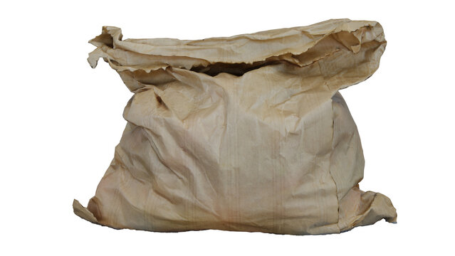 3d rendering paper bag filled with items on a plain background