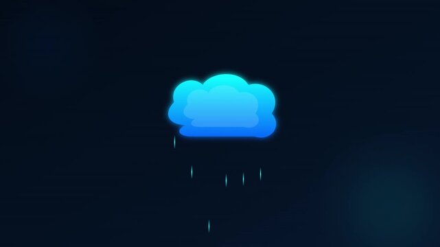 weather cloud rain storm water icon animation