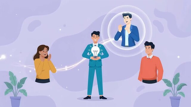 Innovative Business Team Collaboration and Idea Generation Animation for Success