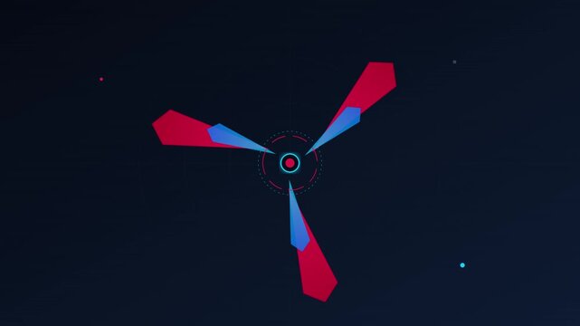 wind power abstract modernist red blue animation