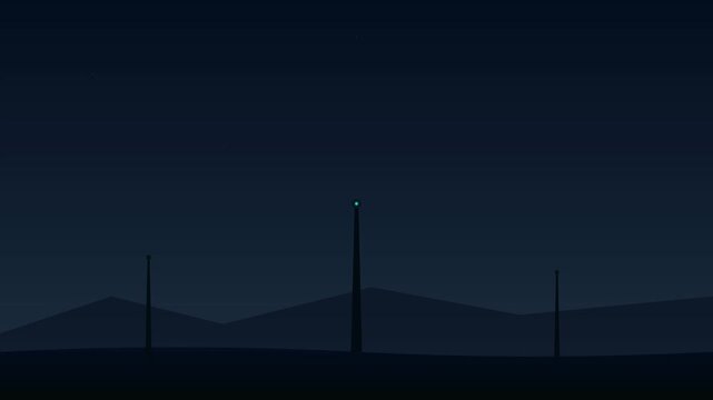 wind turbine night dark blue cyber cyan