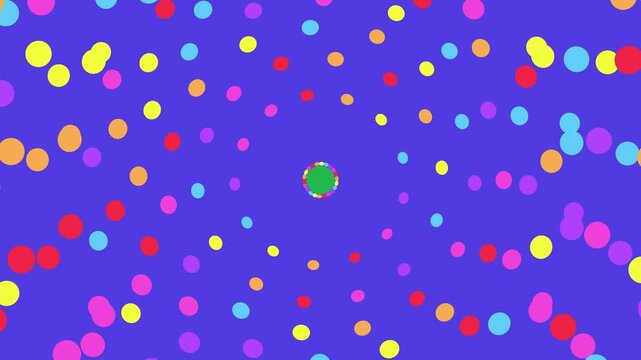Abstract Motion Background With Colorful Dots Moving in a Tunnel Effect