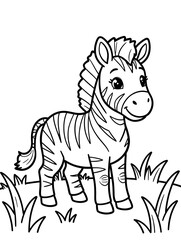 Fototapeta premium Cute zebra coloring page