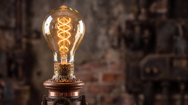 A beautifully crafted antique style bulb featuring a highly detailed filament, bringing forth feelings of nostalgia and artistry in lighting design.