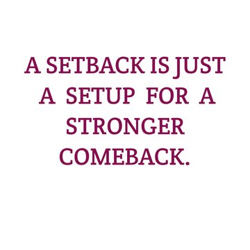 Inspirational comeback and resilience quote typography