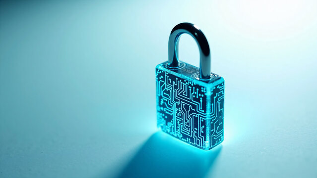 Circuit Lock on Tech Surface for Modern UI Design
