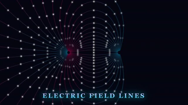 Electric Dipole Field Lines Positive and Negative Charges