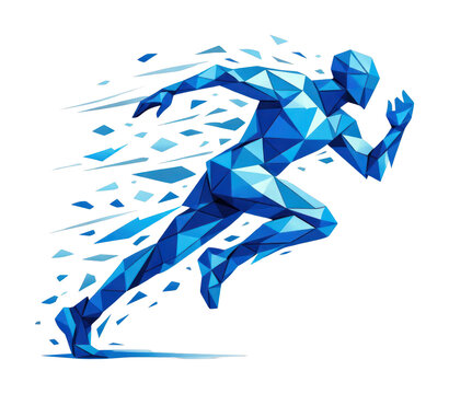 PNG Dynamic geometric runner illustration.