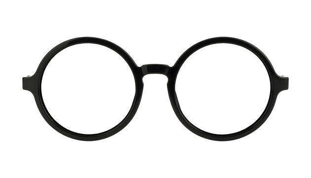 Round glasses frame made of black plastic material with thick rims and classic circular shape design&nbsp;