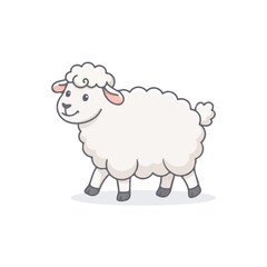 Obraz premium Animated illustration of a cute sheep.