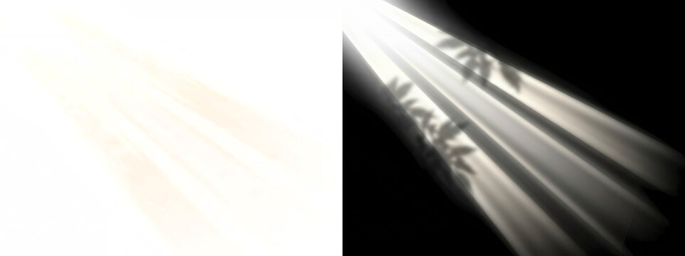 Sunlight rays with soft shadow overlay, natural window light effect for photos, glowing transparent design element