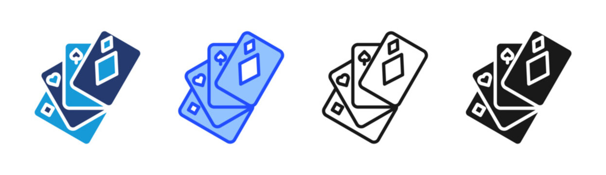 Card Games icon set multiple style collection
